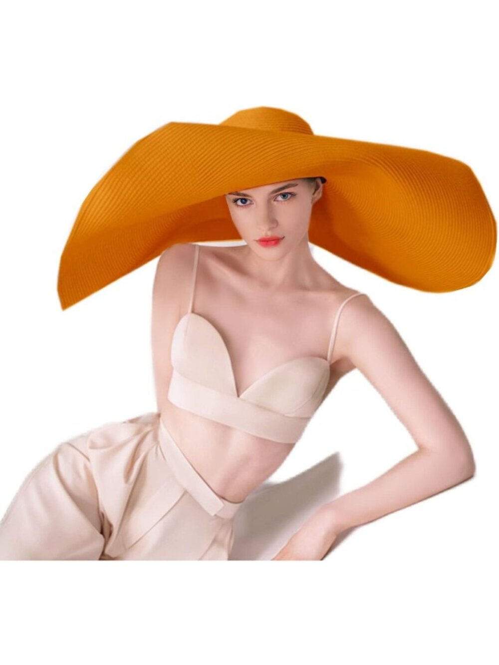 Oversized Floppy Beach Hat for Women - Extra Large Wide Brim Sun Visor, Foldable